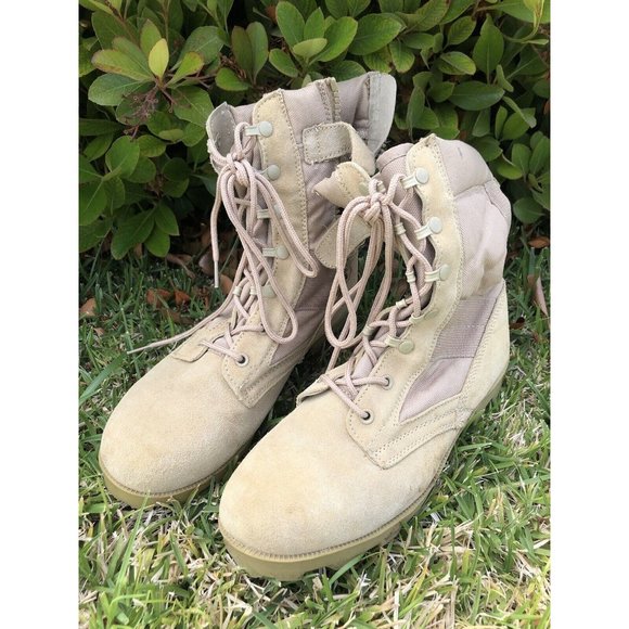 Military Field Jungle Boots Desert Tan Tactical Boot Sole Size EU 42 / US 9 MEN - Picture 1 of 3